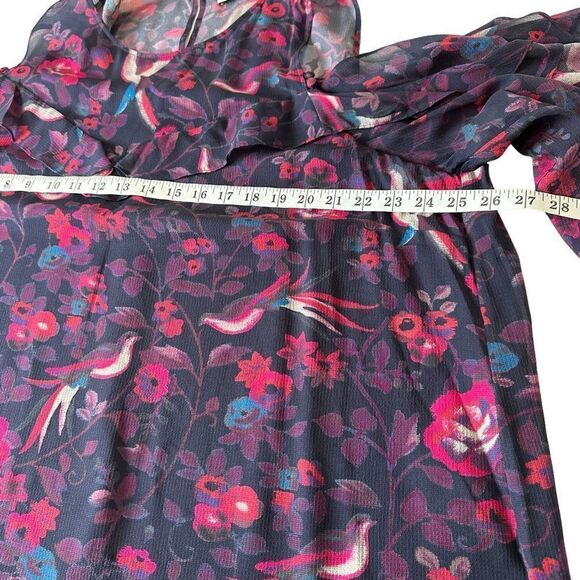 TANYA TAYLOR Purple Floral Georgina plus Silk Top, 2x - Picture 6 of 13